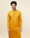 Sunrise Orange Self Patterned Kurta Set